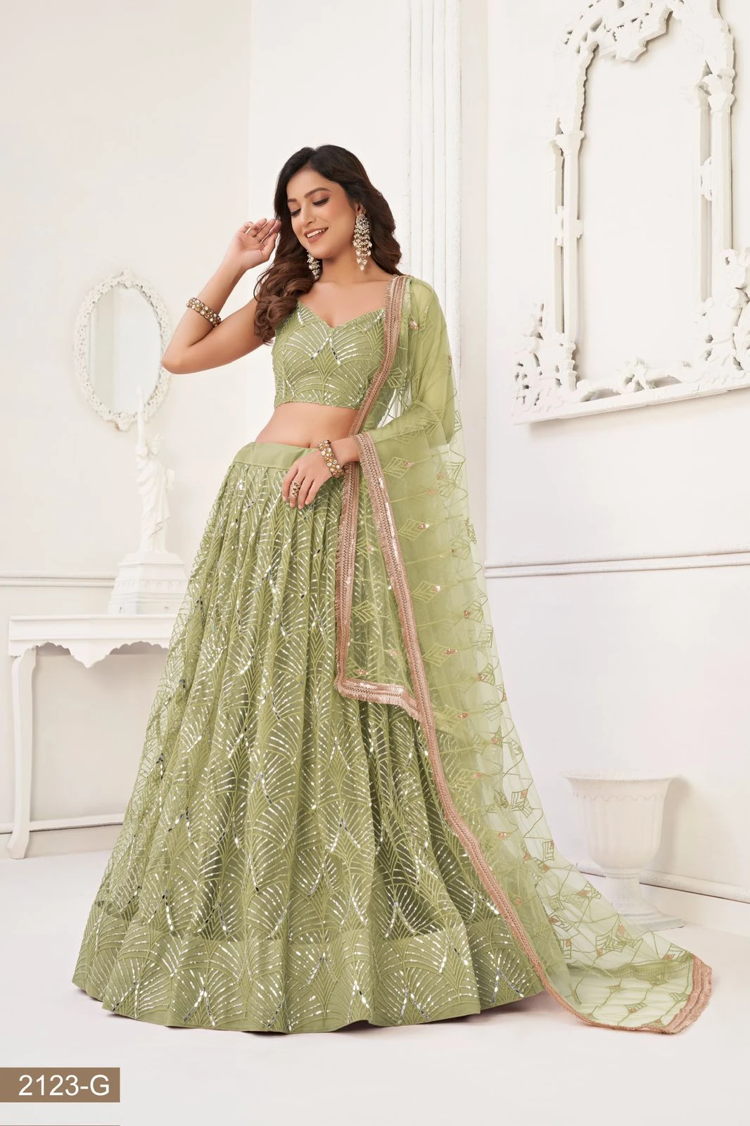 Narayani Fashion 2123-E-F-G-H-I Tone to Tone Cotton Thread Wholesale Lehenga Catalog — Wholesale, MPA wholesale from Surat - Gallery Image 4